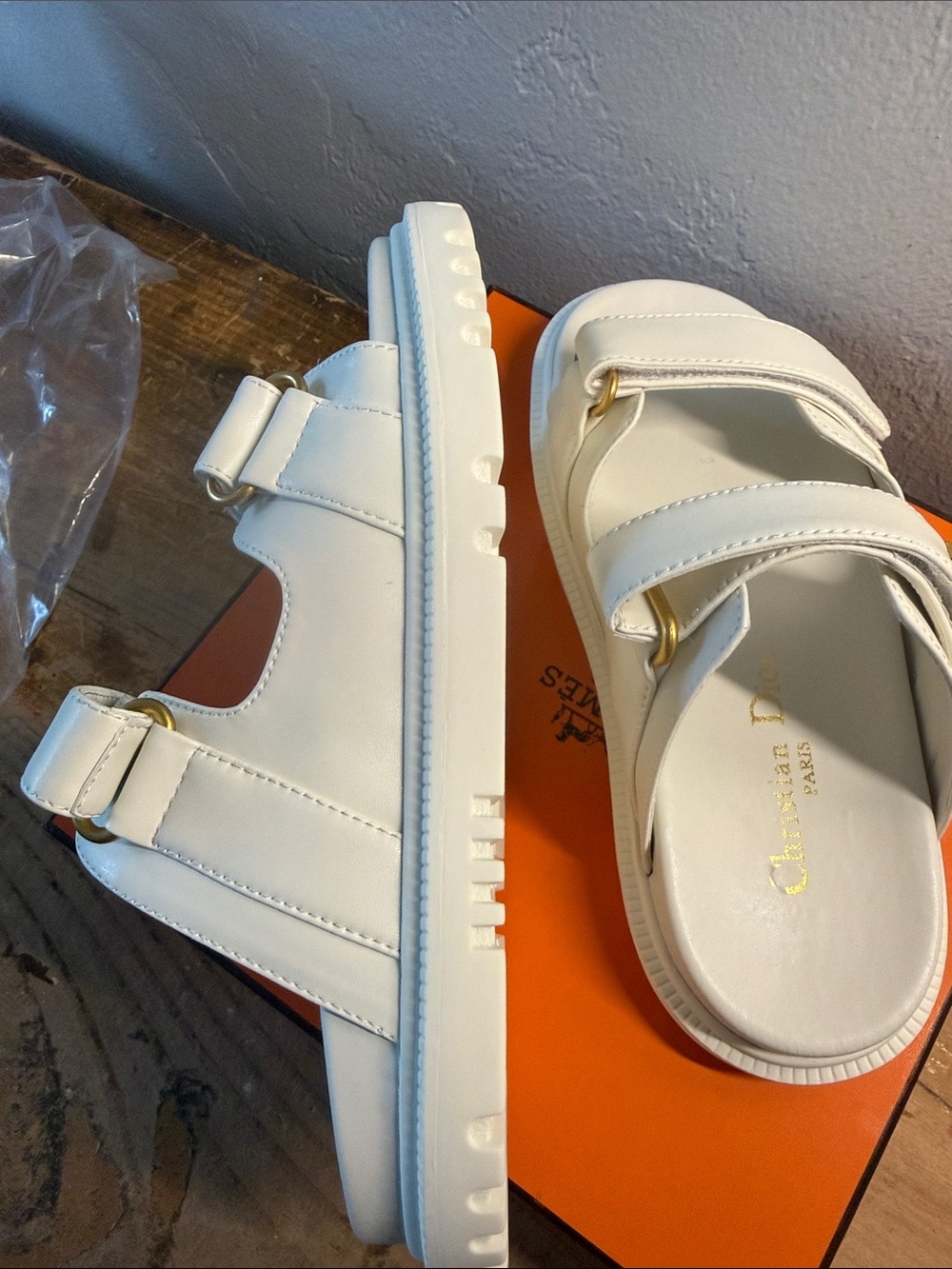 Christian Dior Diorat sandals off white Sz 36 6 or 36 - Picture 4 of 5